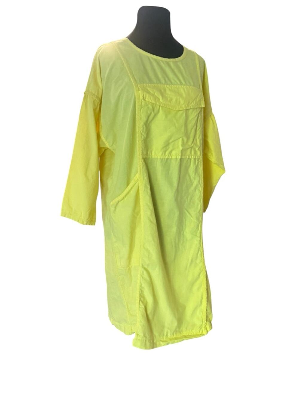 Vintage R.O.C. Californiawear Yellow Shift Dress Size XL Pocket Artsy Lagenlook